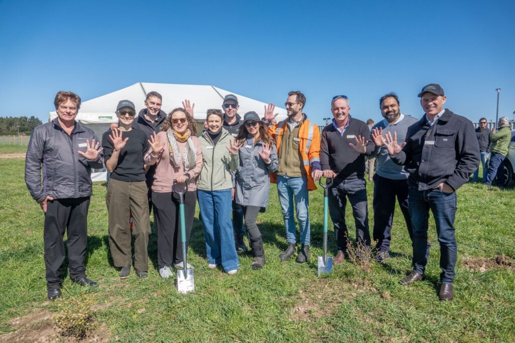 Lodestone Energy team celebrate groundbreaking at their Clandeboye solar farm site